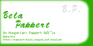 bela pappert business card